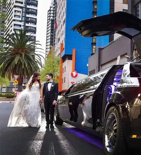 luxurious white limousine